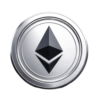 Zwevend Ethereum (ETH)-muntpictogram als grafisch element